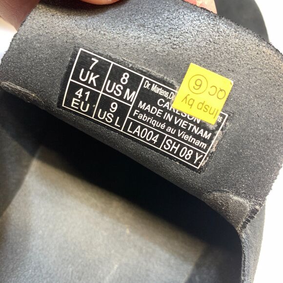 Dr. Martens Carlson Slingback Mules Size 8M/9W Unisex Black Suede Round Toe main image 6